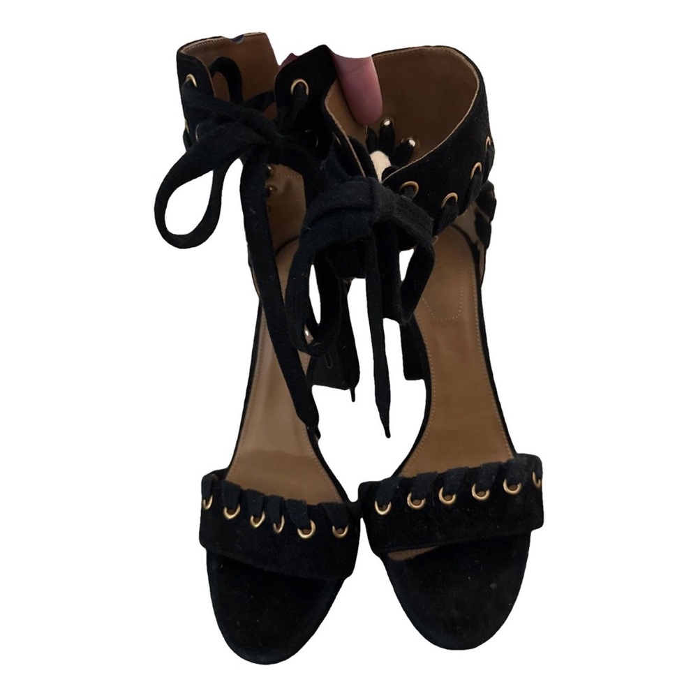 Chloe Black Lace-Up Women's Sandals